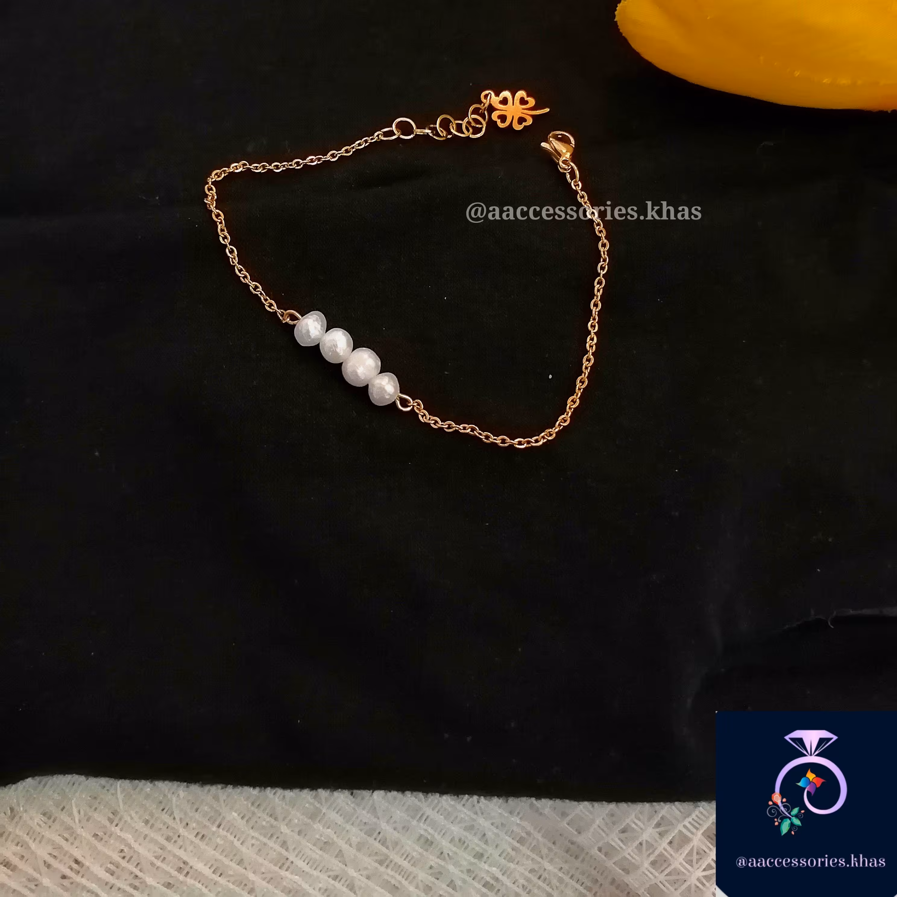 دستبند مروارید پرورشی ظریف استیل زیورآلات بدلیجات اکسسوری 