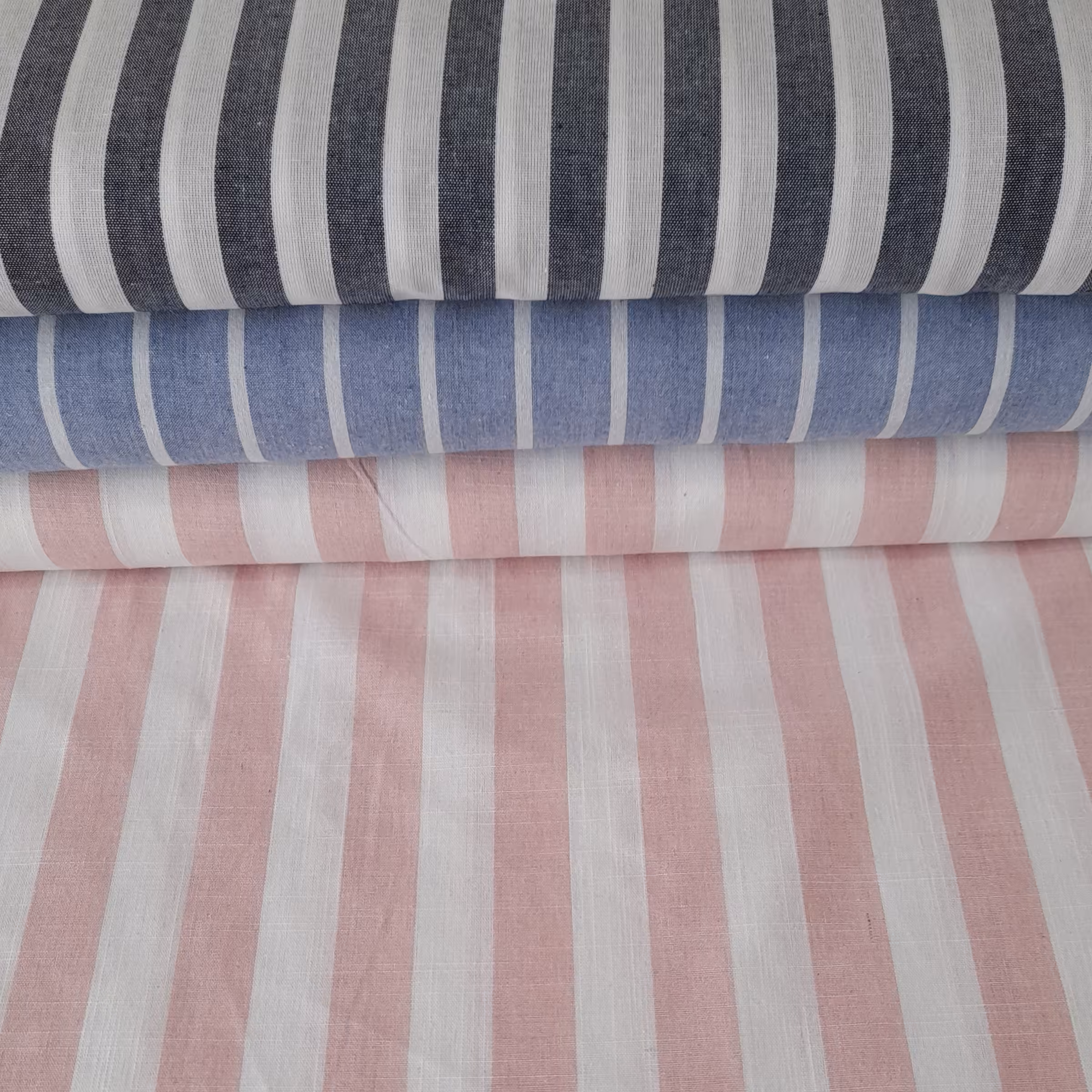 پارچه لنین راه راه خارجی تمام نخ