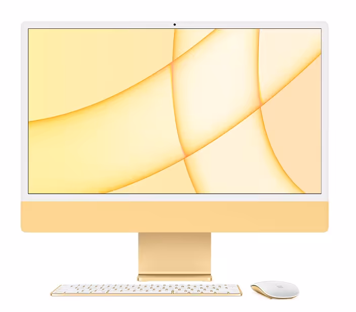 آی مک 24 اینچ اپل مدل MGPF3 M1 chip 8-Core CPU 8-Core GPU 256GB SSD زرد