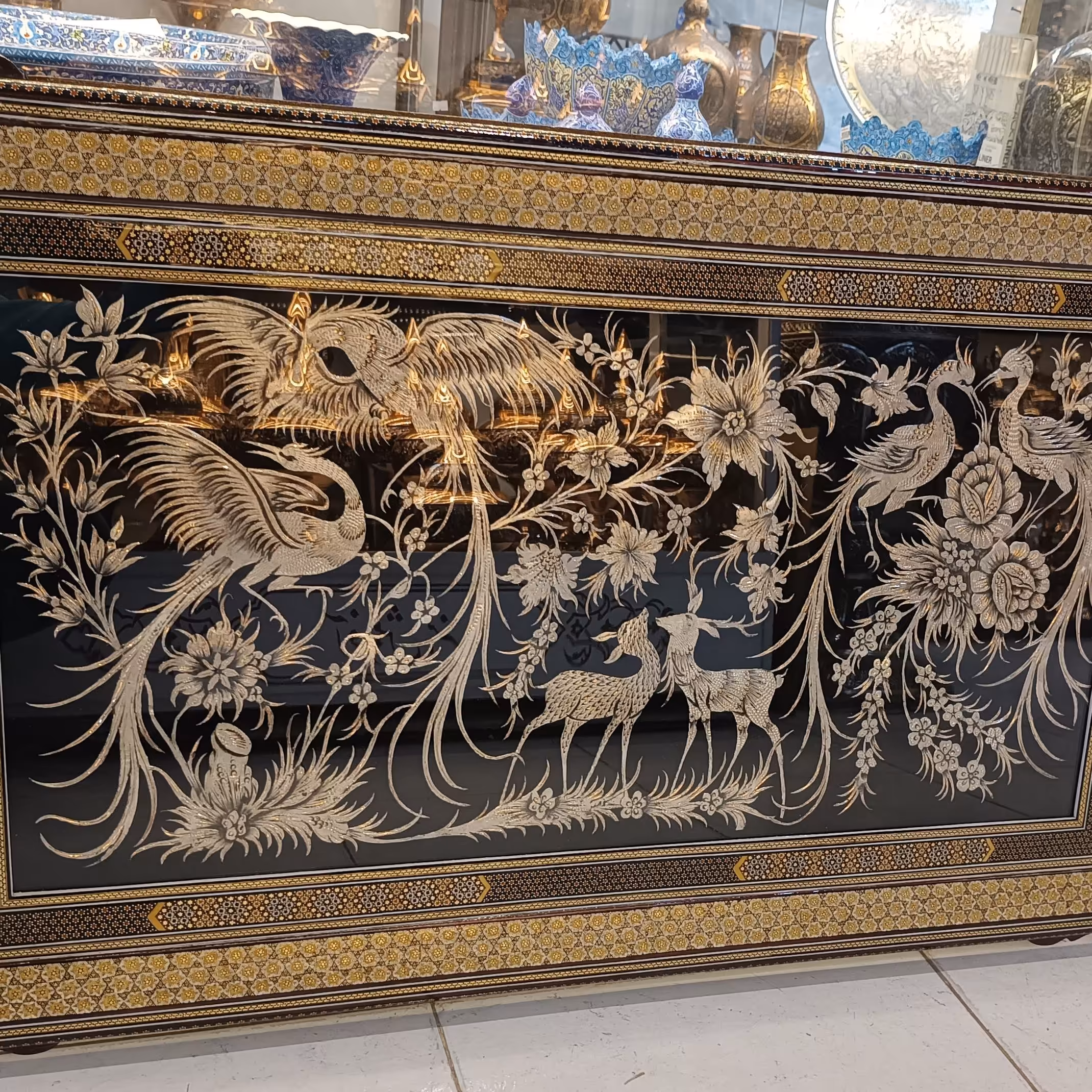 تابلو زیبای خاتم و قلمزنی 