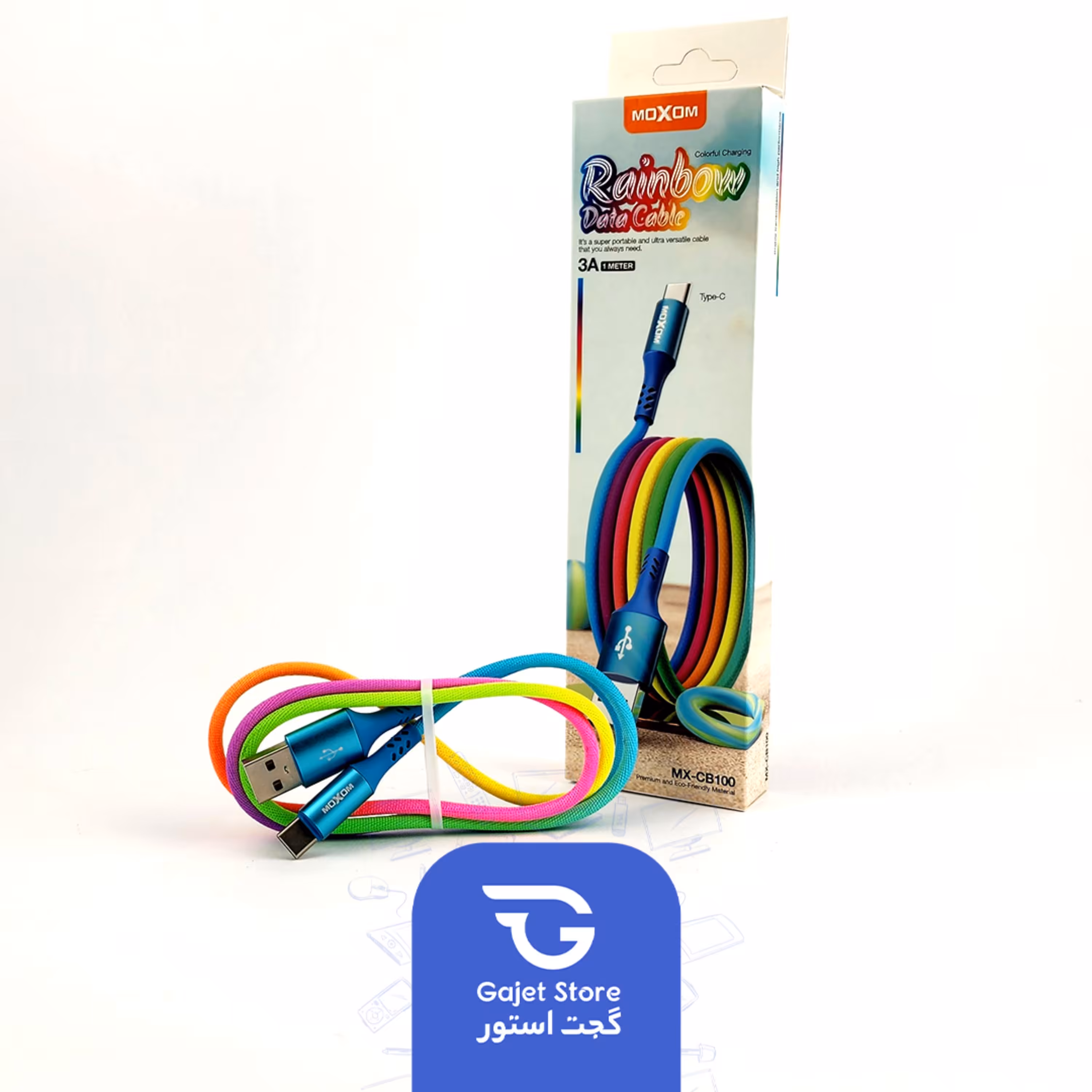 کابل تبدیل USB به USB -C موکسوم مدل MX-CB100 طول 1 متر