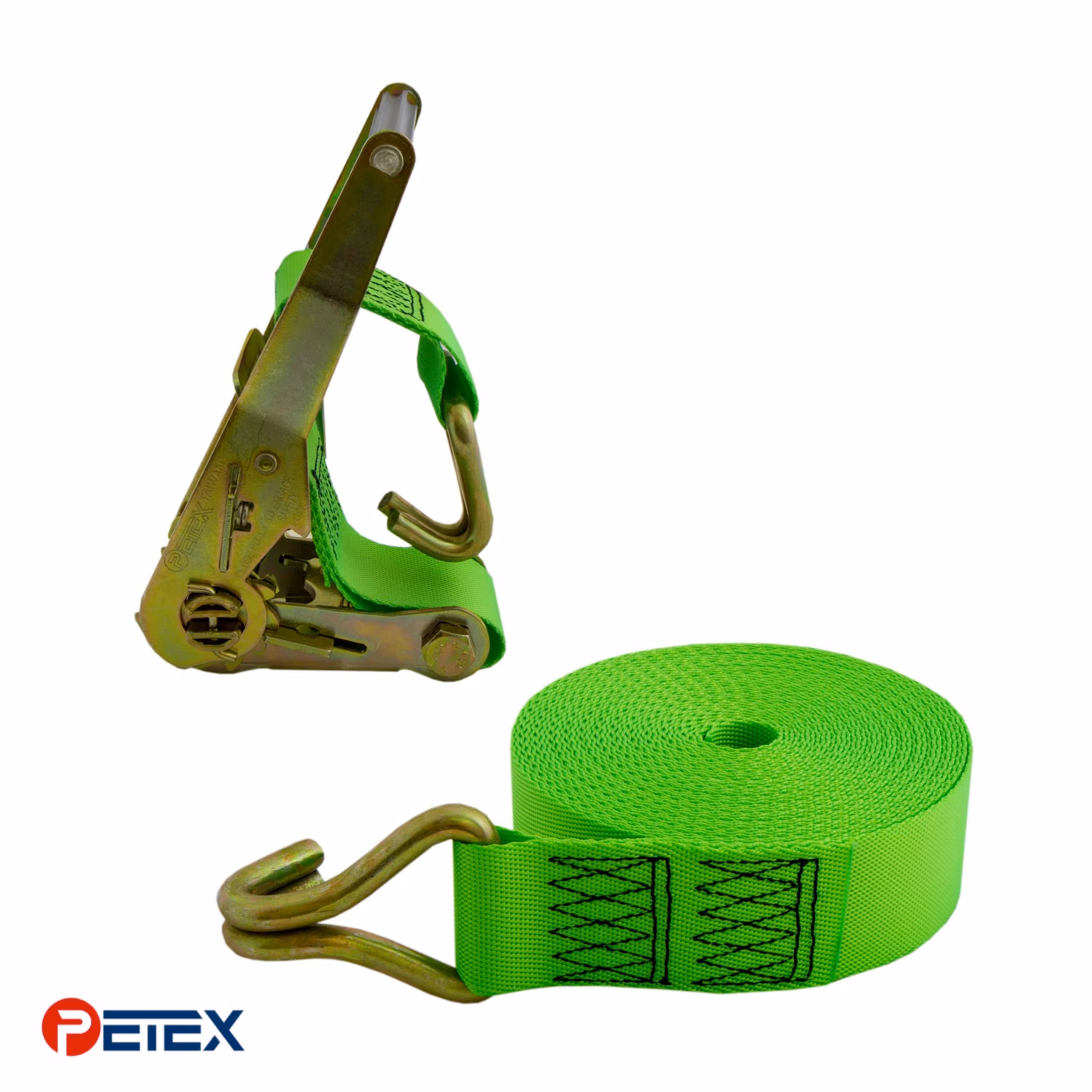 تسمه جغجغه 4.5 متری با مقاومت 3000 کیلوگرم با نوار پلی استر سبز فسفری ارتشی