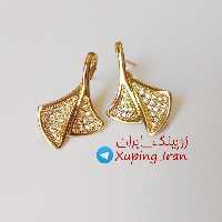گوشواره ژوپینگ آویز نگین دار طلایی مجلسی Xuping طرح طلا شیک