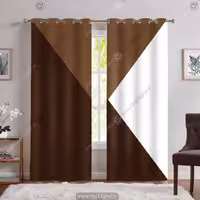 پرده ساده و شیک مدل مثلثی رنگ قهوه ای SA-7932