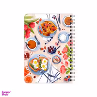 دفترچه یادداشت بامبیلیپ مدل پترن صبحانه و گل های لاله کد 8919744