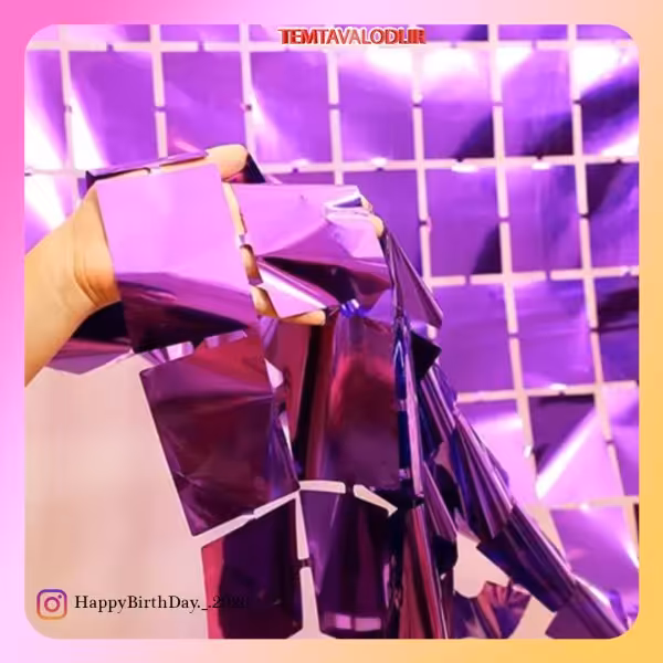 پرده متالایز دیسکویی بنفش