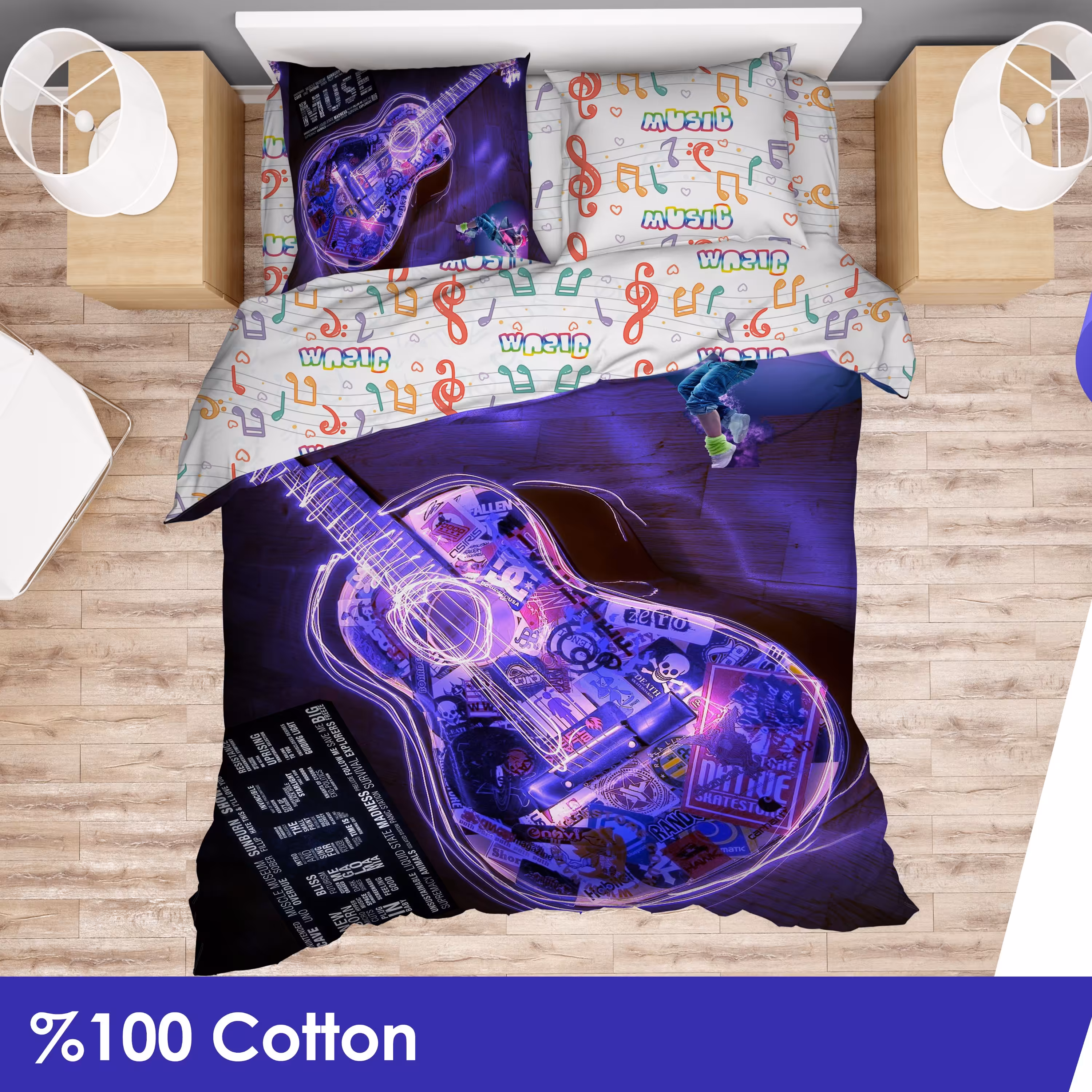 سرویس لحاف یکنفره دیجیتال پنبه ای سارای کد3018