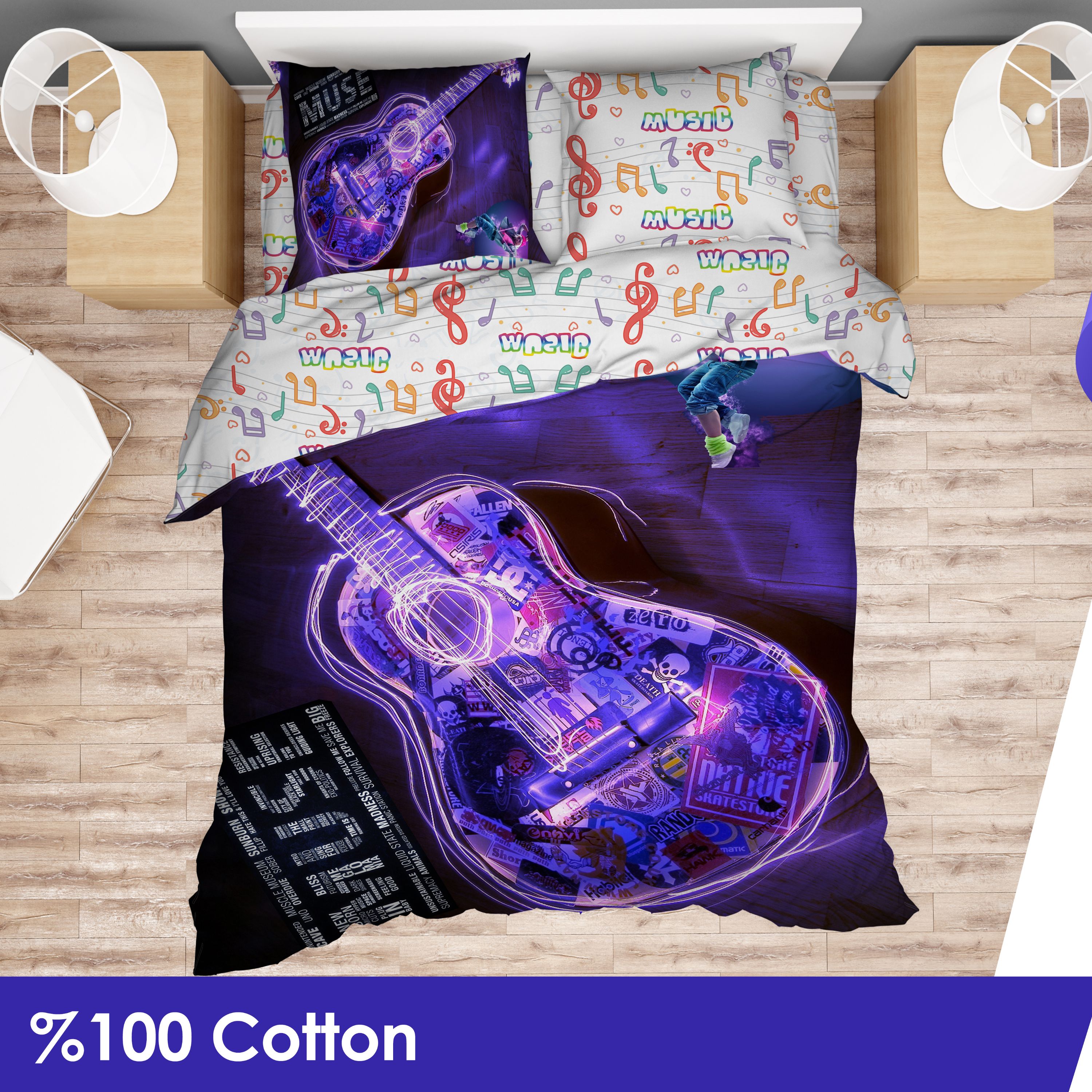 سرویس لحاف یکنفره دیجیتال پنبه ای سارای کد3018