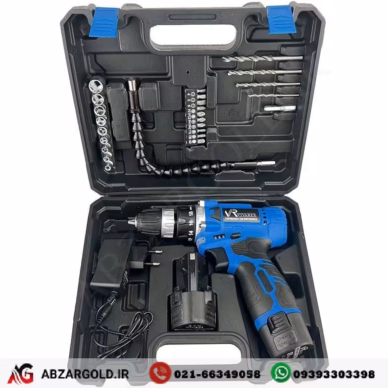 دریل پیچ گوشتی شارژی ویوارکس 12 ولت مدل VR1210V-22A دو باتری