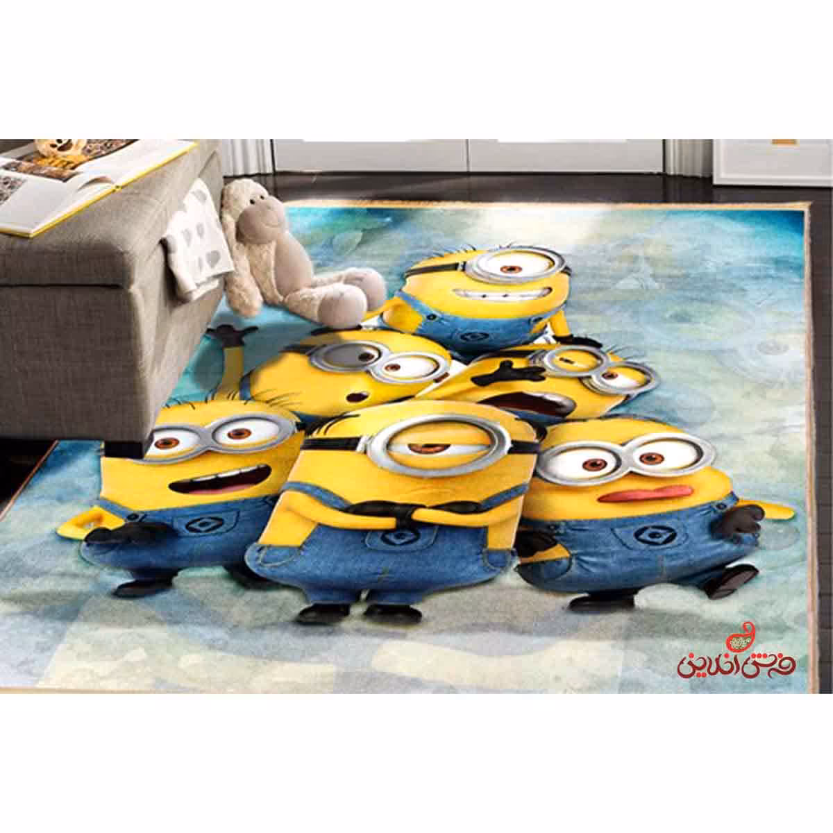 فرش ماشینی کودک کلاریس مینیون ها کد 100243