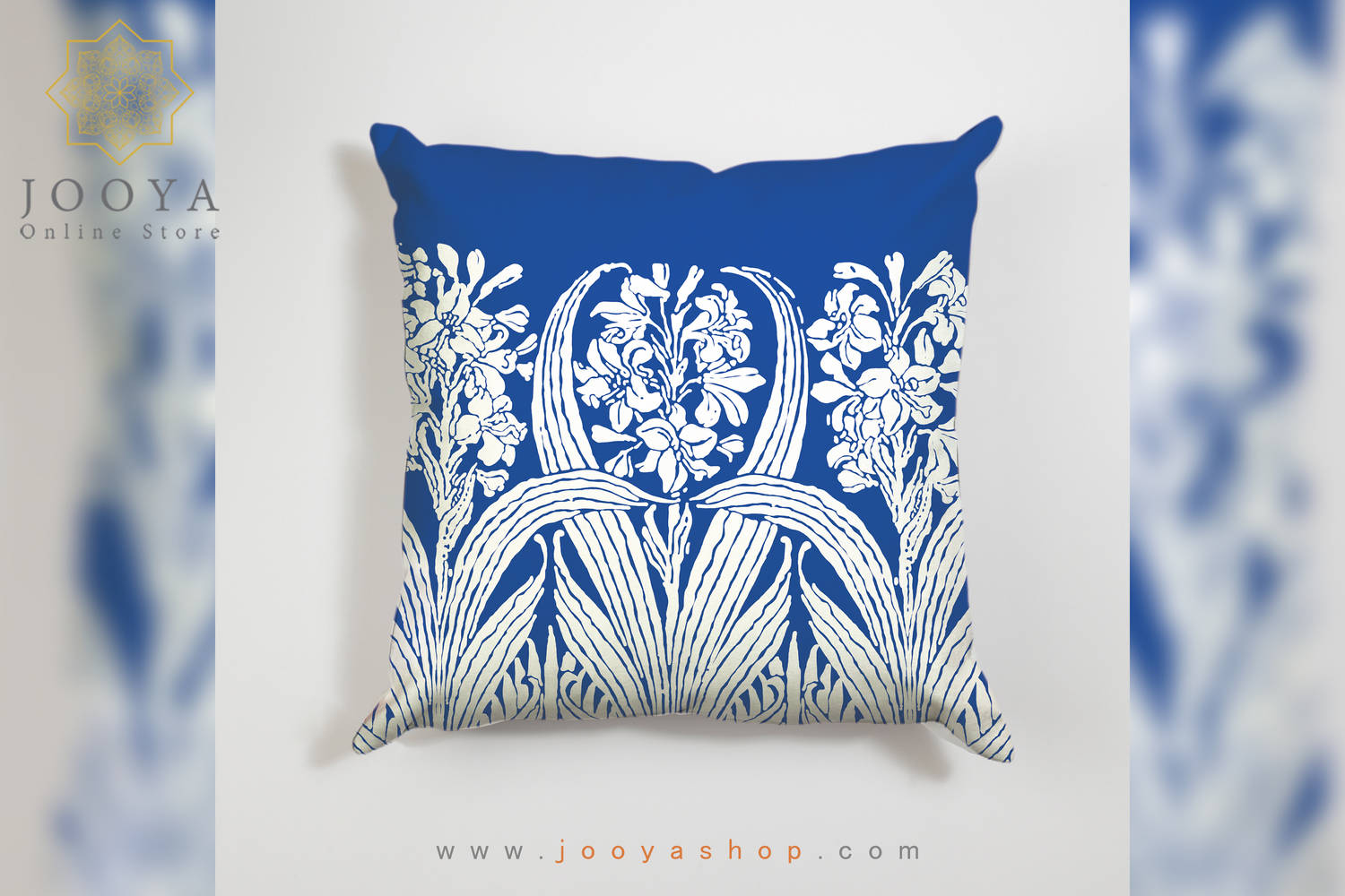 کاورکوسن طرح شاخه گل آبی