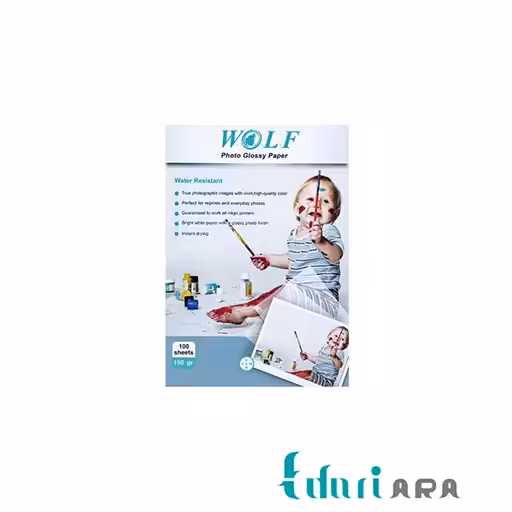 کاغذ فتو گلاسه 150 گرم ولف سایز A4