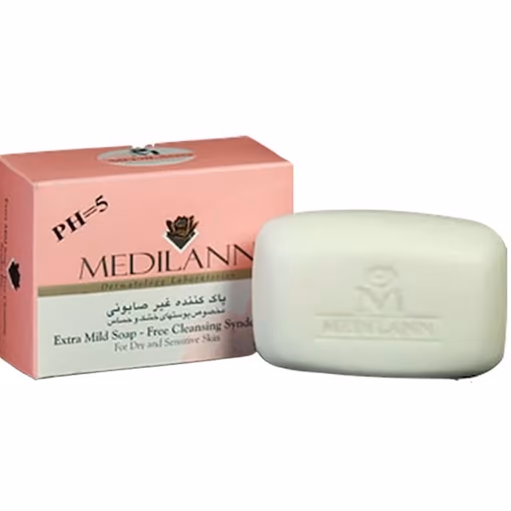 پن شوینده صورت پاک کننده غیر صابونی مدیلن مخصوص  پوست های خشک و حساس  مقدار 100 گرم انقضا 1404