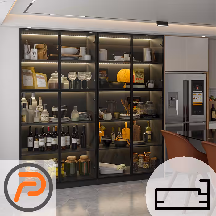 درب دکوفیکس بدون دستگیره شیشه سکوریت دودی