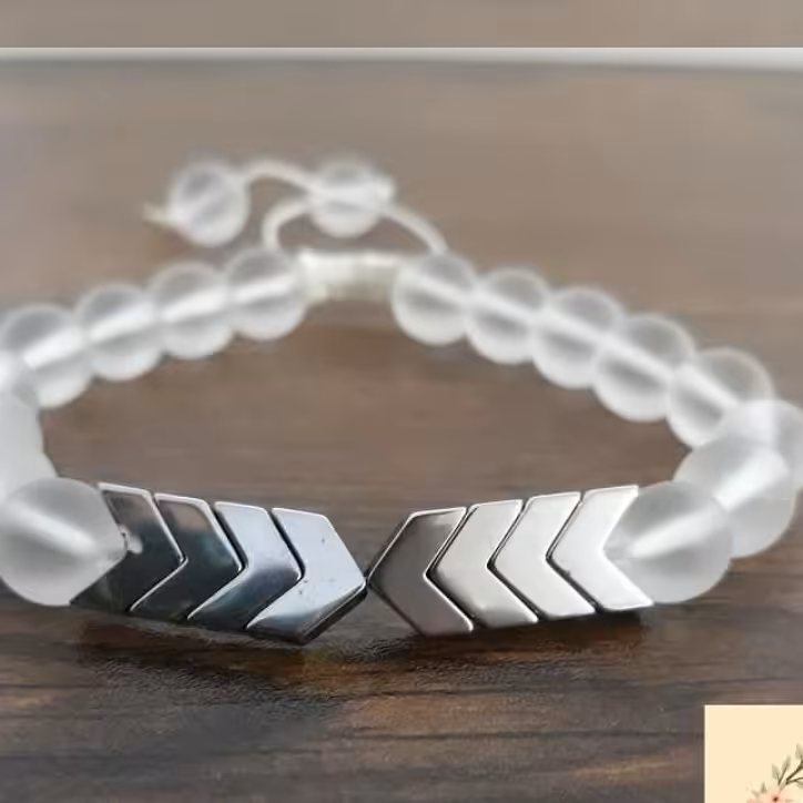 دستبند حدید و اونیکس مات