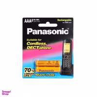 باتری نیم قلمی قابل شارژ تلفن پاناسونیک مدل P-006 بسته 2 عددی