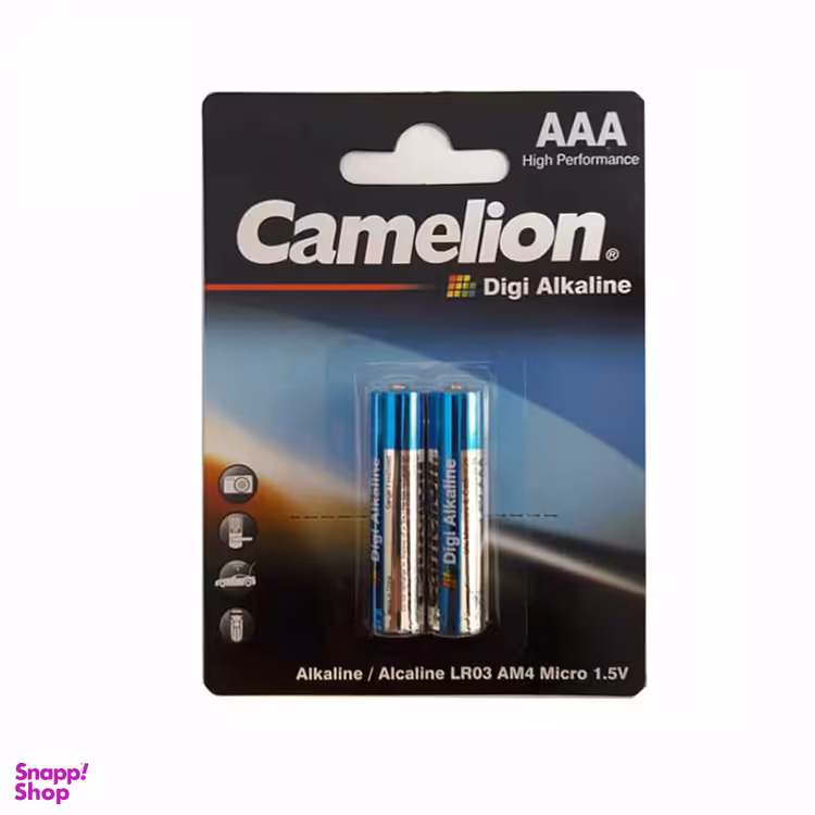 باتری نیم قلمی کملیون (Camelion) مدل دیجی آلکالاین بسته 2 عددی رنگ آبی