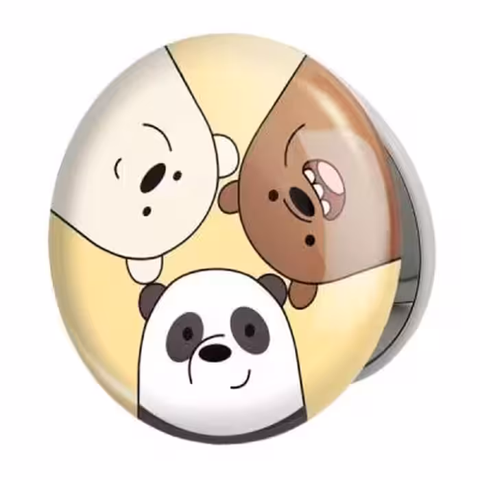 آینه جیبی خندالو طرح انیمیشن سه خرس کله پوک مدل تاشو کد 27628