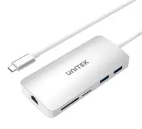 هاب با 2 پورت USB 3.1 ، یک پورت LAN ، یک پورت HDMI و کارت خوان یونیتک مدل Y-9115