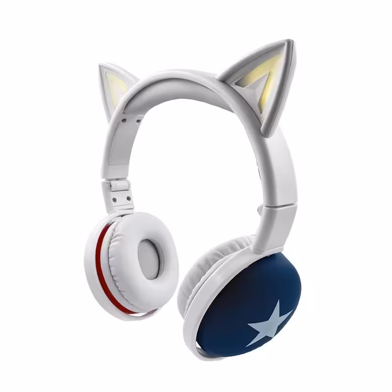 هدفون گربه ای چراغ دار بلوتوثی مدل BK3 طرح ستاره