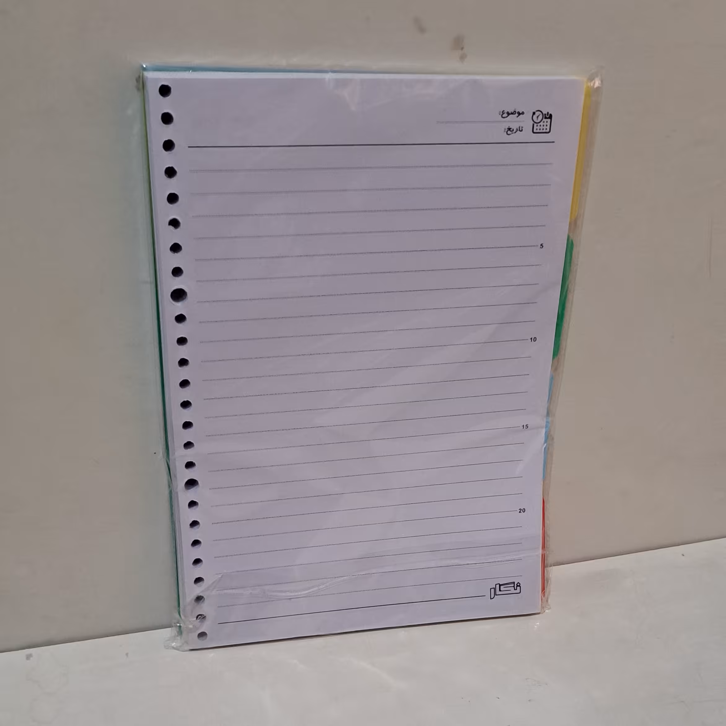 کاغذ برگه کلاسور ی 100 عددی 26 حلقه 