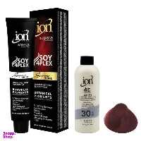 رنگ مو آیون (Ion) شماره 6.20 حجم 120 میلی‌لیتر رنگ شرابی بادمجانی + اکسیدان نه درصدی حجم 180 میلی‌لیتر