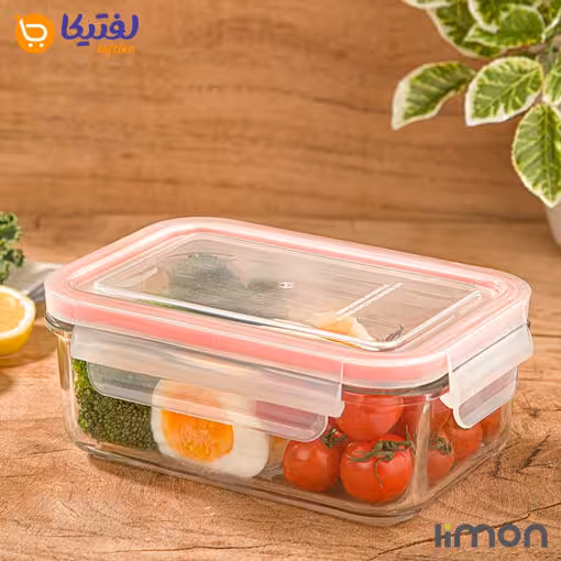 ظرف شیشه ای مستطیل دربدار 580 میلی لیتر لیمون 2028