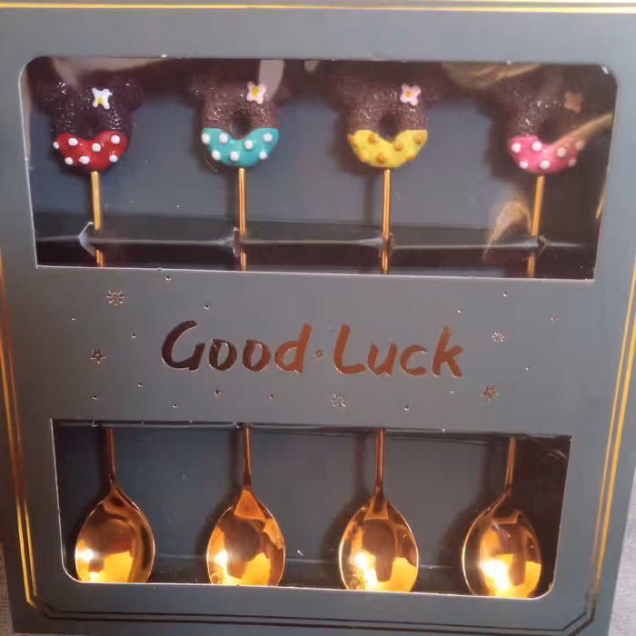 قاشق دسر بستنی مربا طرح  دونات جعبه دار پرفروش 