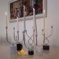 شمعدان دو شعله پایه سنگی