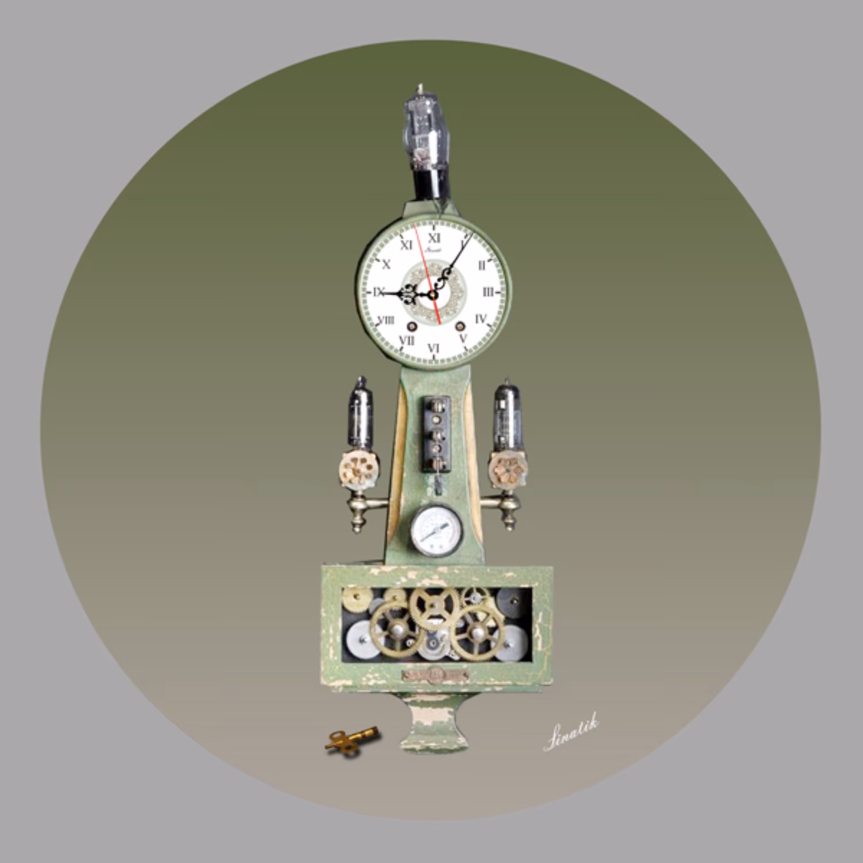 ساعت رومیزی طرح کلاسیک قطر 25 سانت رینگ استیل کدهای 2020-2021-2022