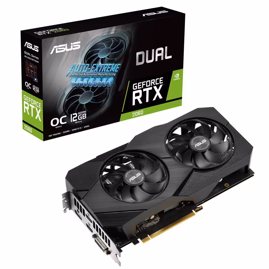کارت گرافیک  ایسوس مدل DUAL-RTX2060-O12G-EVO حافظه 12 گیگابایت