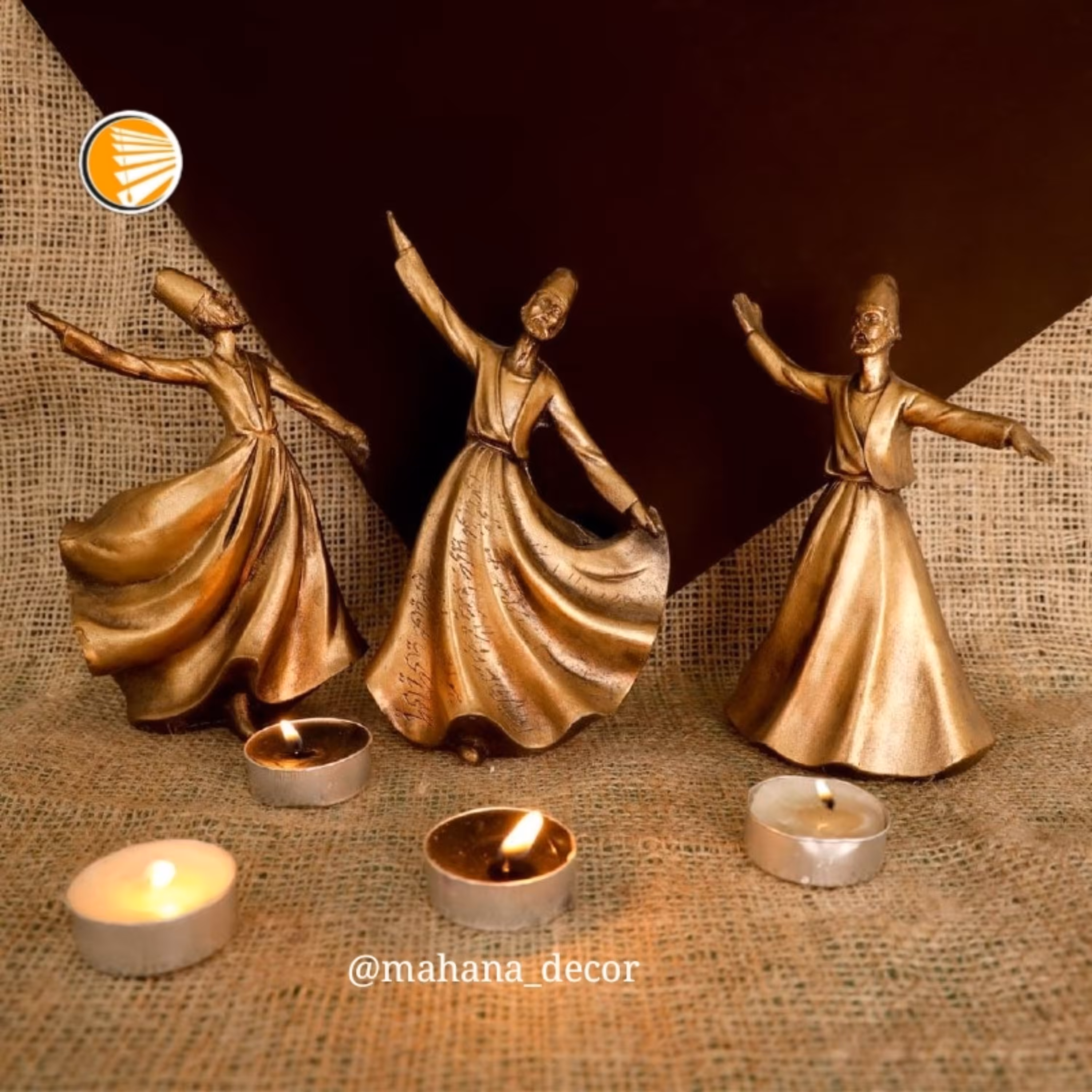 مجسمه رقص سماع طلایی 3تایی