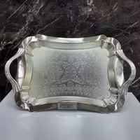 سینی 2سایز  لیماک ، طرح دالبردار ،  استیل ضد زنگ ، کد 109