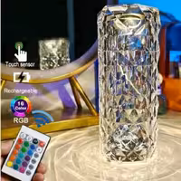 آباژور شارژی کریستال چراغ خواب لمسی | amazonchi