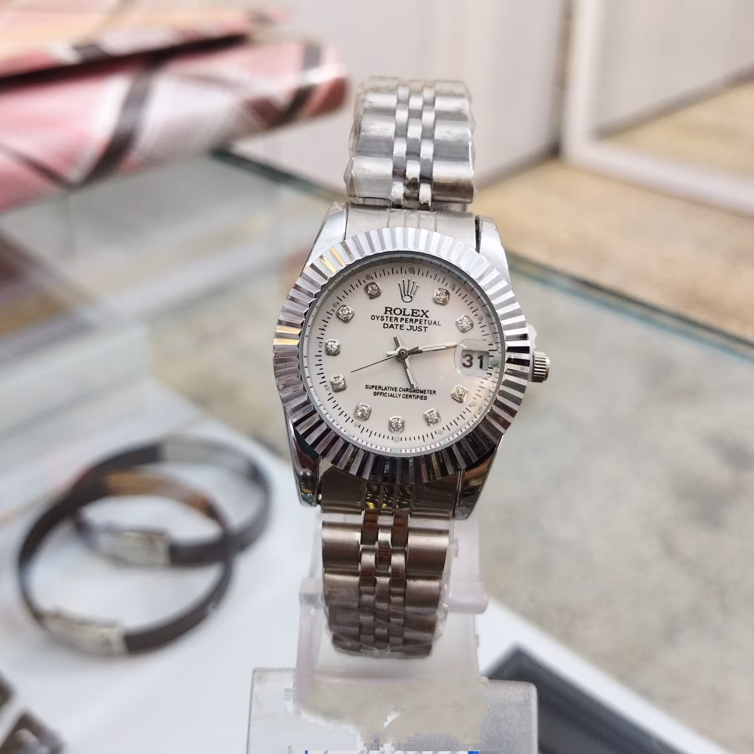 ساعت مچی عقربه ای بند استیل رنگ ثابت طرح  ROLEX