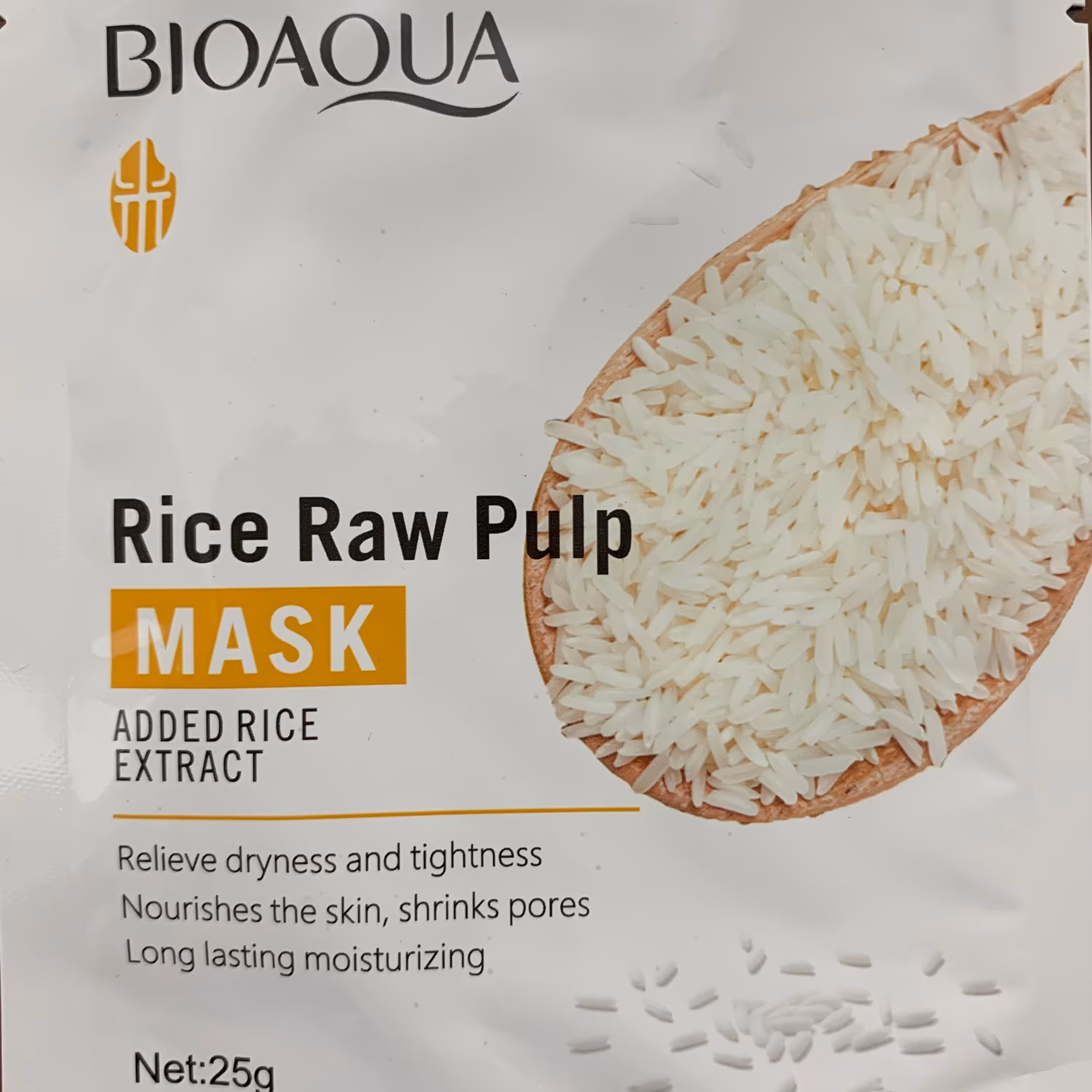 ماسک ورقه ای برنج بیوآکوا اورجینال آبرسان قوی و روشن کننده پوست