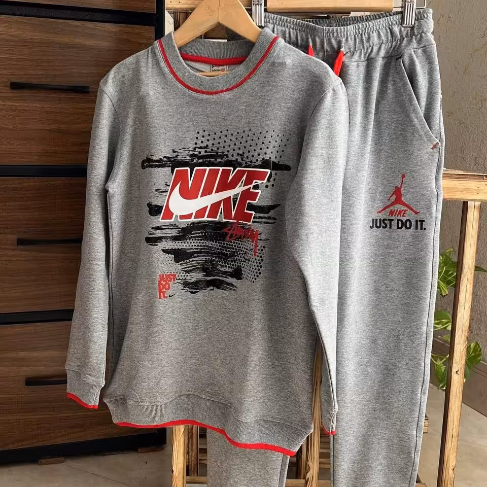 ست بلوز و شلوار اسپورت، مناسب 8 تا 16 سال، جنس ملانژ گرم بالا عالی. هم دخترونه هم پسرونه