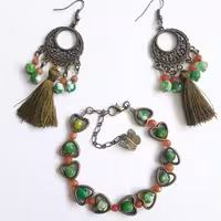 نیم ست سنگ عقیق و جید