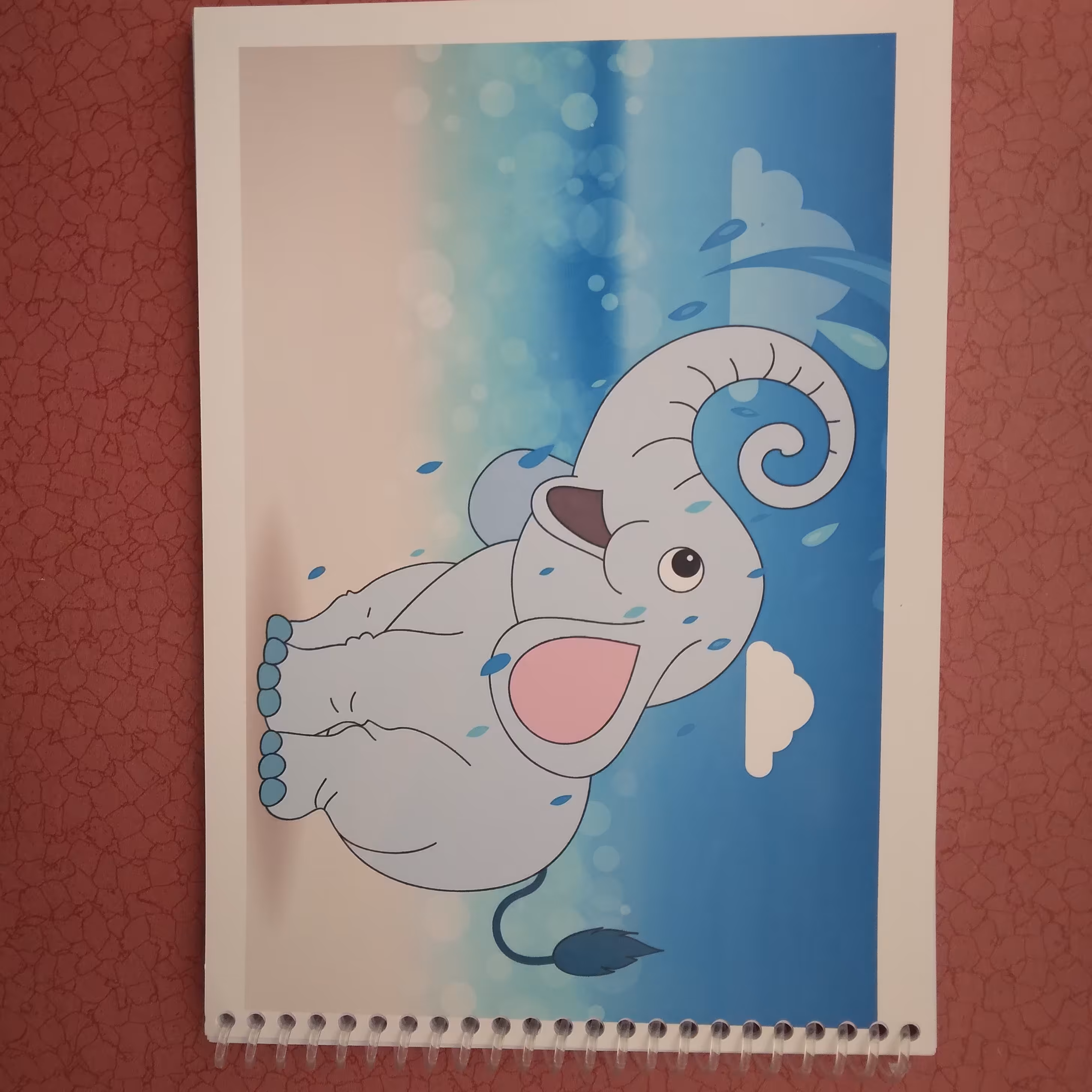 دفتر نقاشی کودکانه طرح فیلی جلد گلاسه فنری