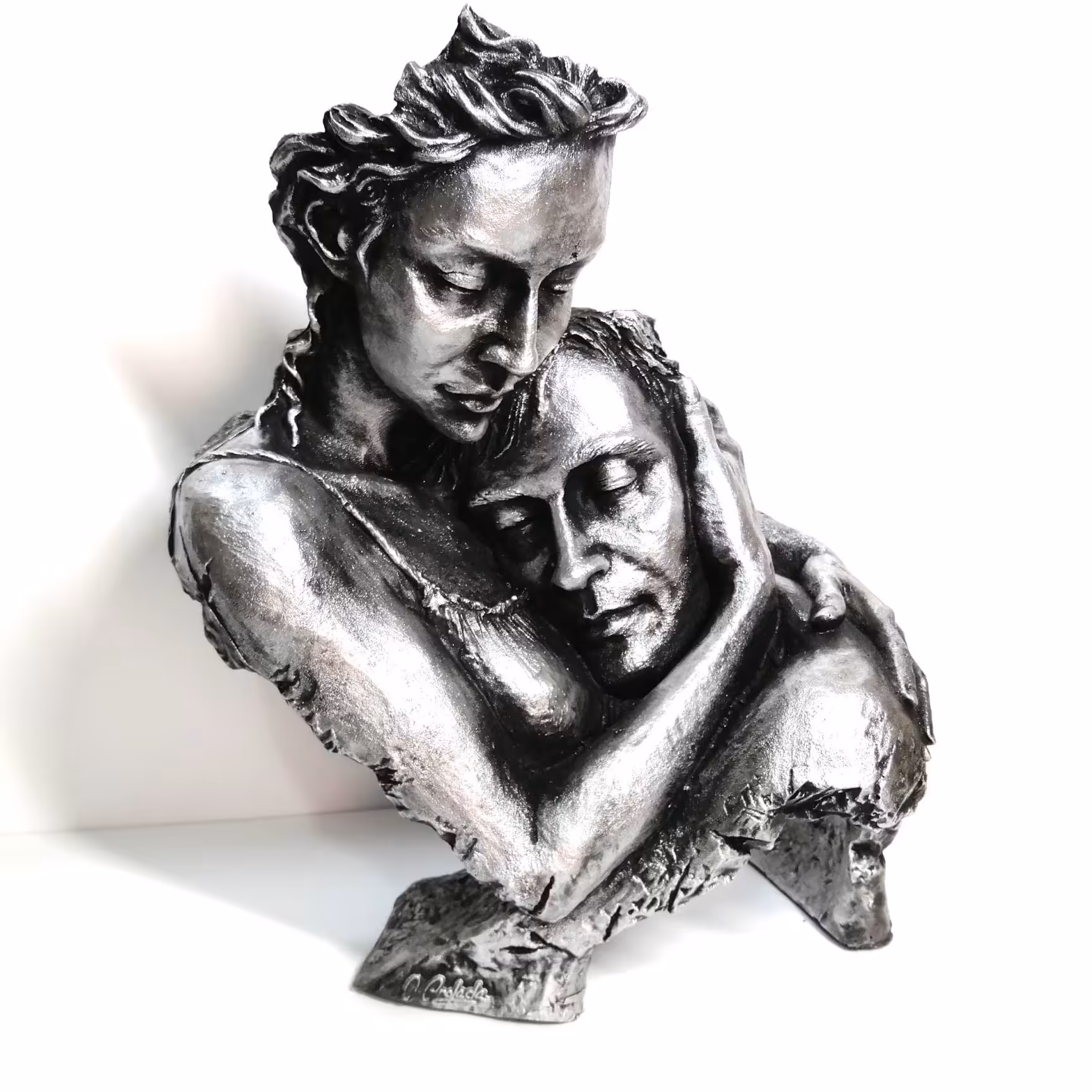 مجسمه پلی استر مدل رویای زمان رنگ نقره ای 