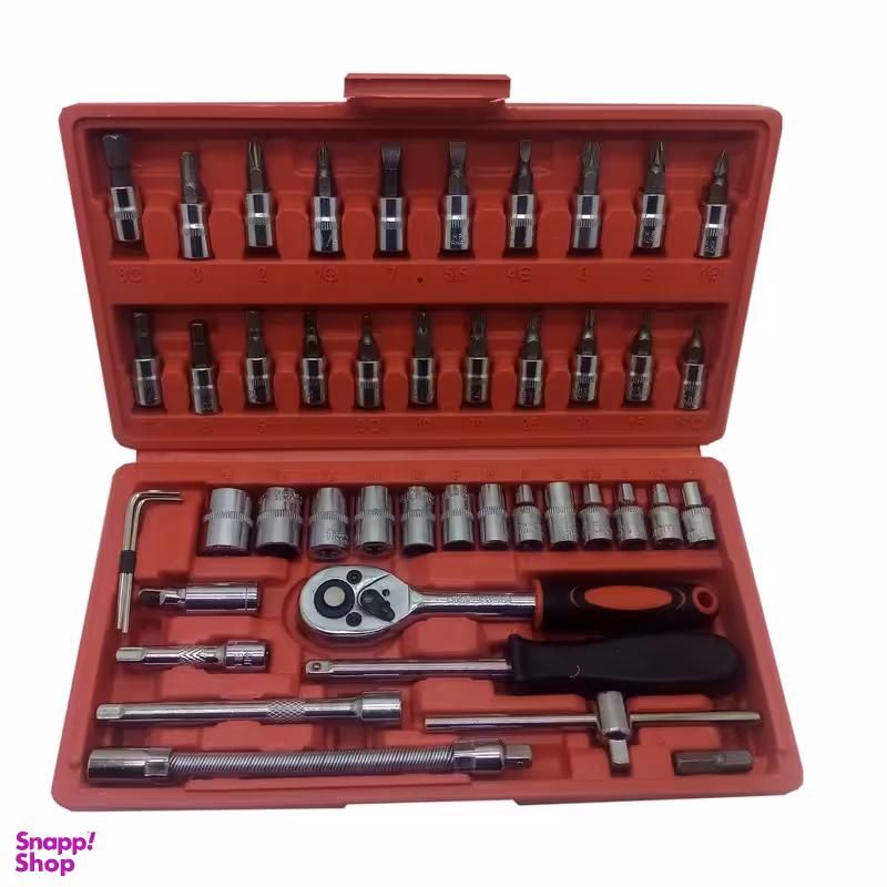 آچار و سری بکس و پیچ گوشتی مدل CR-V مجموعه 46 عددی