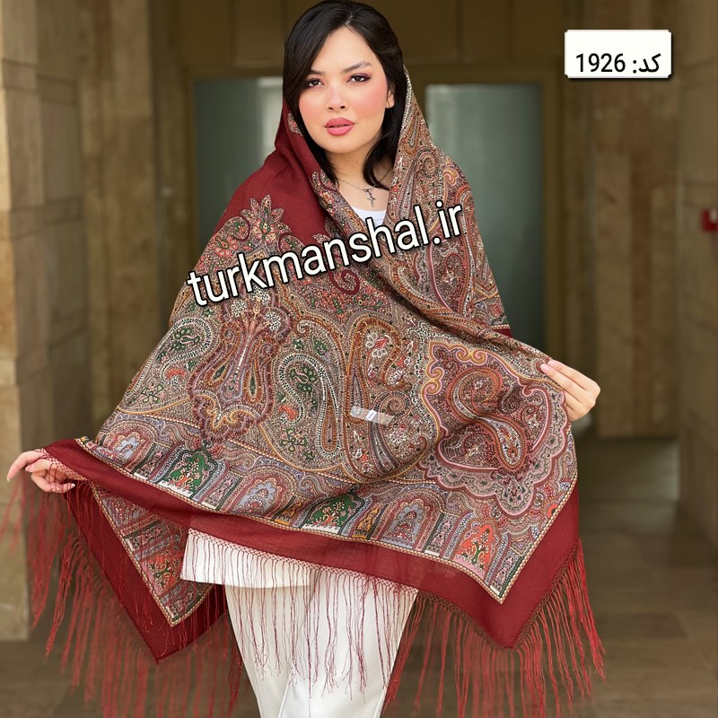 روسری ترکمن ابریشمی (ایتالیایی) کد 1926