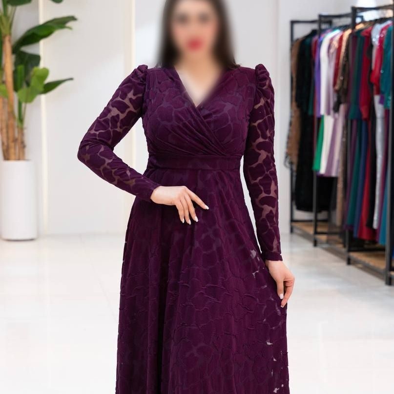 لباس مجلسی زنانه بلند جنس مخمل سنگی سایز 38 تا 52