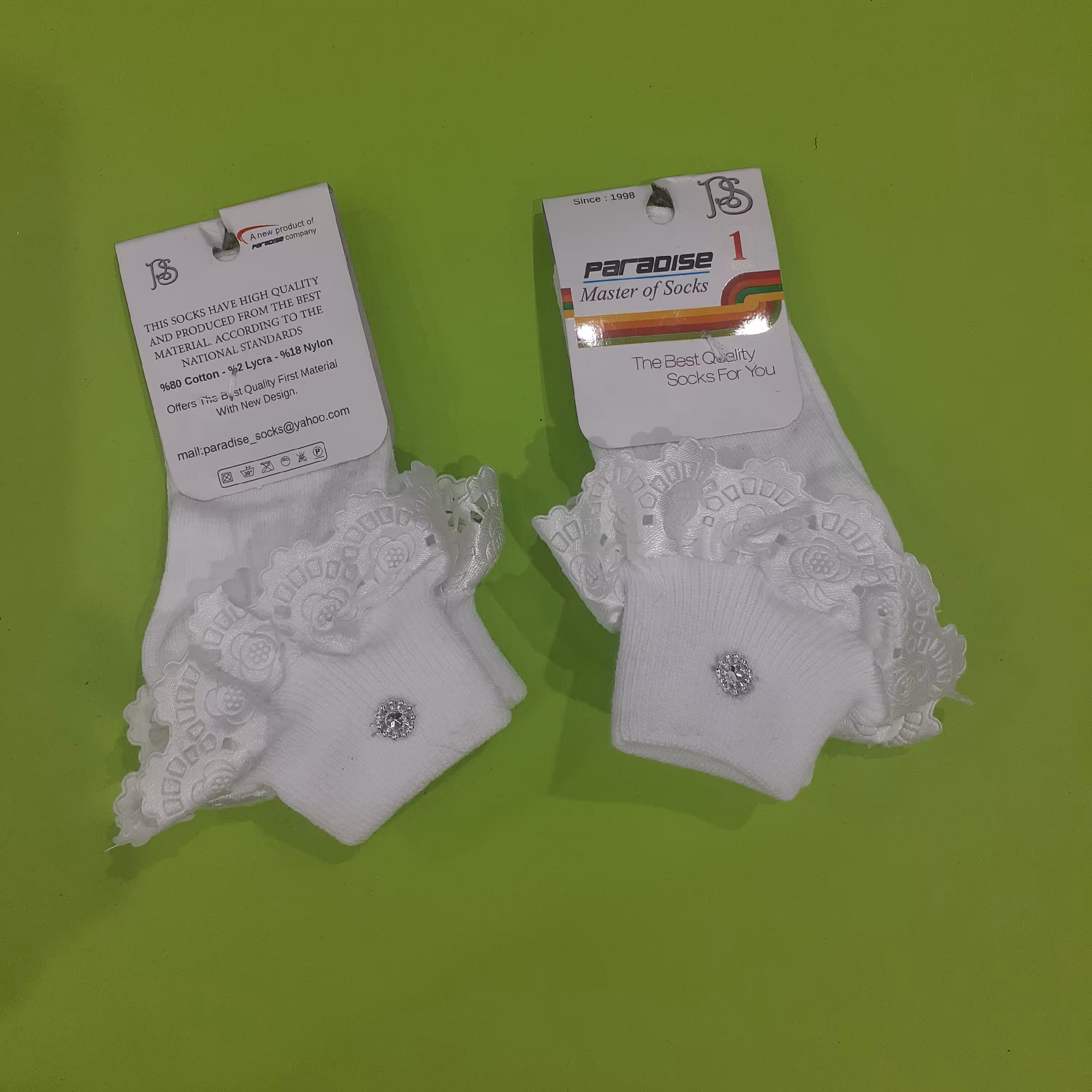 جوراب بچه گانه تور دار نگینی