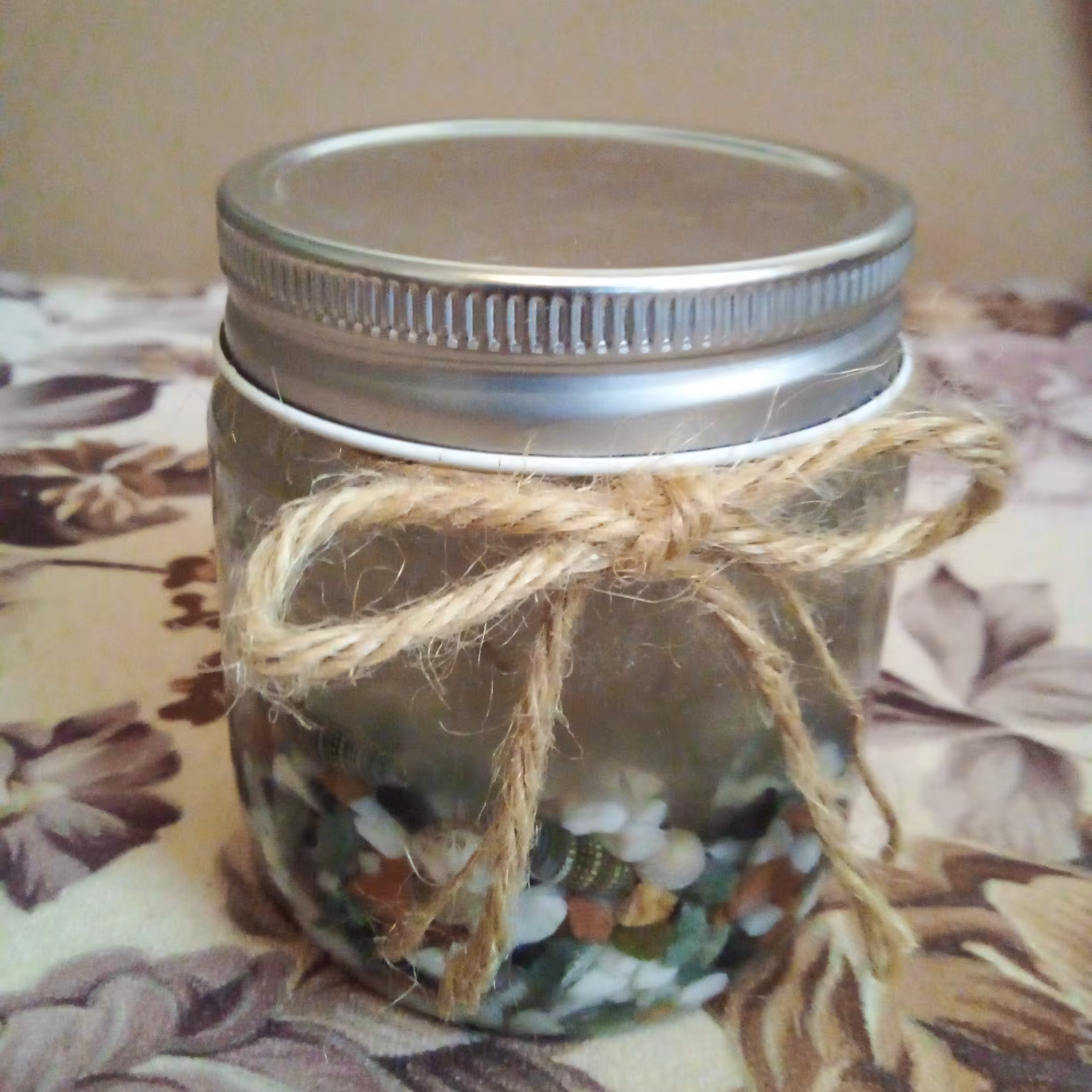 شمع بانکه ای شیشه ای دریایی ژله ای کف سنگی با صدف و رایحه اقیانوس 