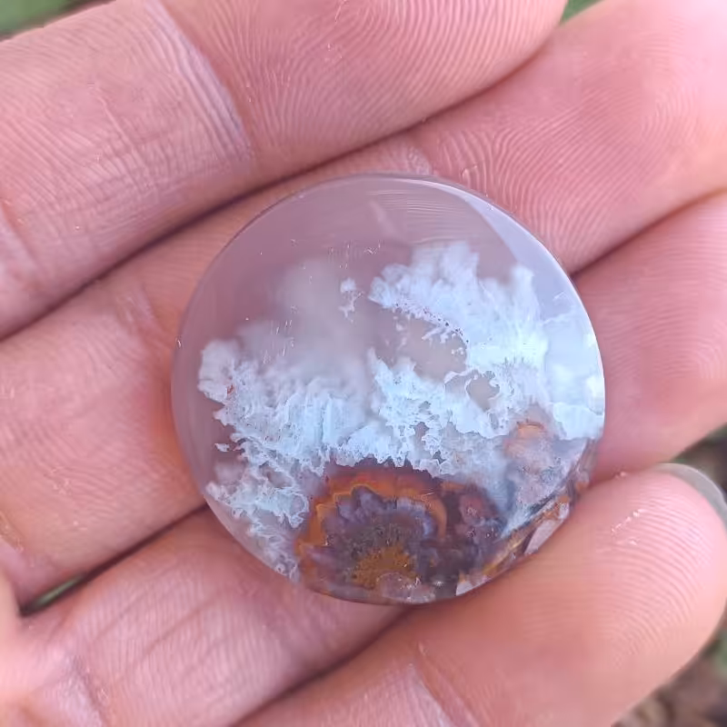 نگین عقیق شجر منظره برفی کیفیت درجه یک 