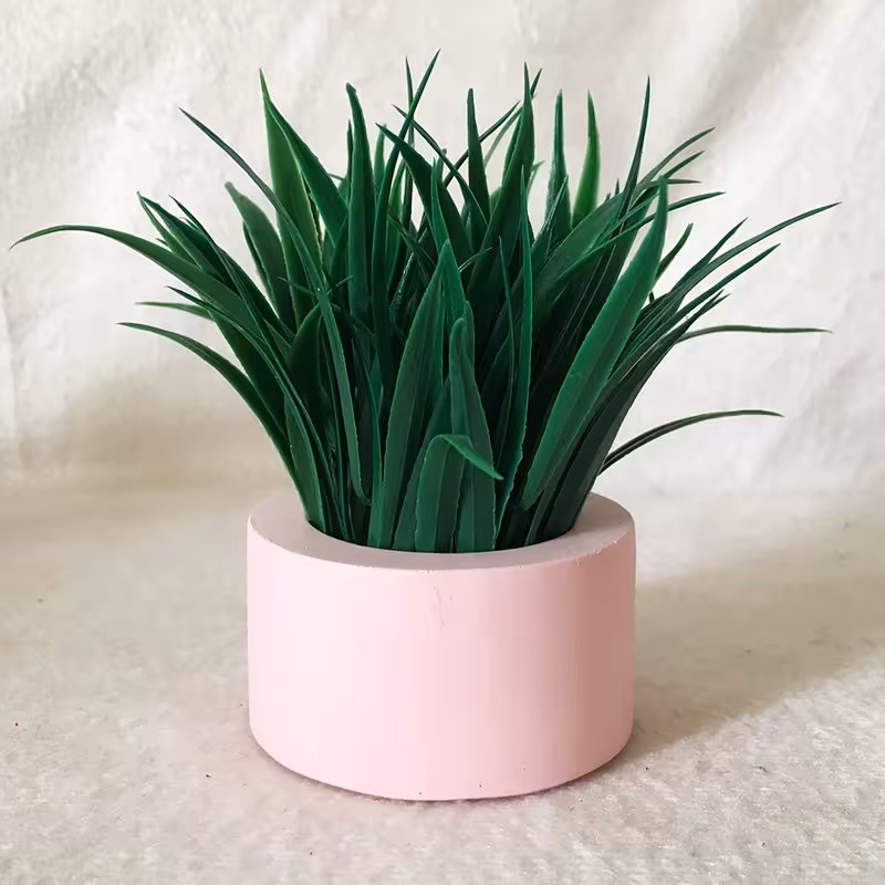 گلدان گل مصنوعی مدل رزماری رنگ صورتی  قطر 6 و ارتفاع 10 سانتی متر