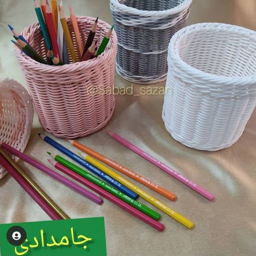 سبد زیبای استوانه مناسب برای جای مداد و جا قاشق در رنگهای مختلف و با بهترین بافت و قیمت مناسب