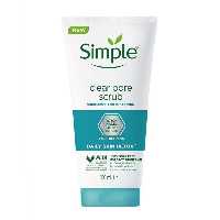 اسکراب پاک کننده منافذ سیمپل Simple مدل Clear Pore حجم 150 میل | مناسب پوست چرب