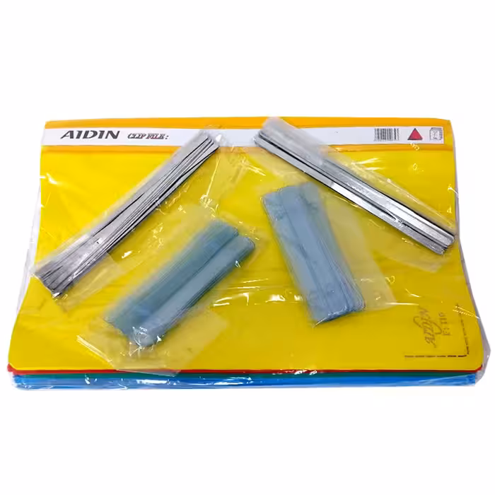 خرید پوشه پلاستیکی فنردار آیدین سایز A4 بسته 100 عددی رنگ جور